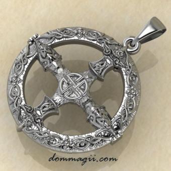 Амулет компас Викингов из серебра