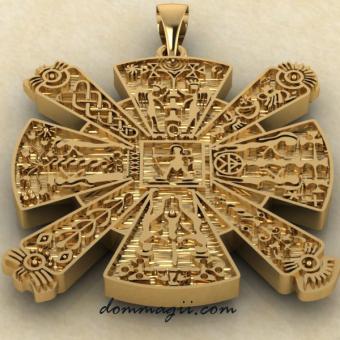 Подвеска Крес с Коловратом из серебра в позолоте