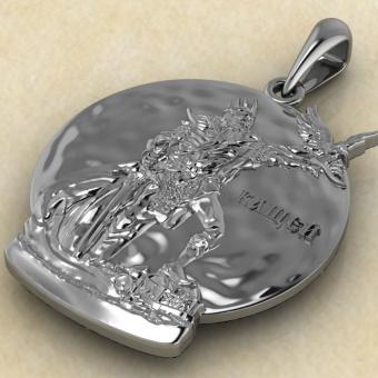 Подвеска с Славянским оберегом Кащей из серебра