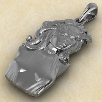 Кулон с оберегом Медуза Горгона из серебра