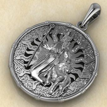 Славянский оберег бог Белобог из серебра