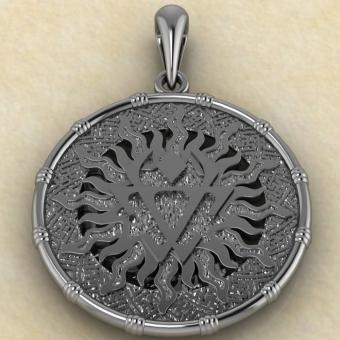 Оберег бог Чернобог из серебра