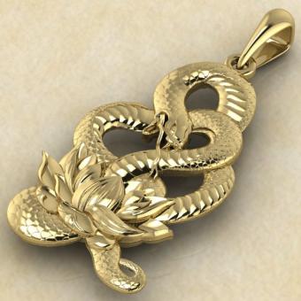 Купить подвеску «Змеиный цветок» из золота