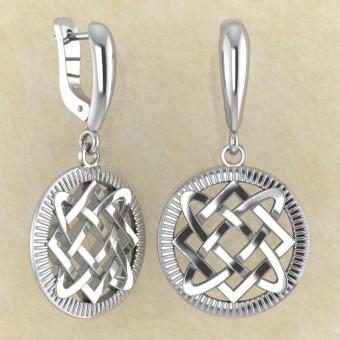 Славянские Серьги «Звезда Лады» из серебра