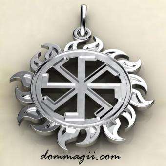 Славянский оберег подвеска Ладинец из серебра