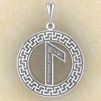 Скандинавская Руна «ЛАГУЗ» в солярном обережном круге