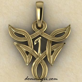 Амулет Лагуз в бесконечной вязи золото