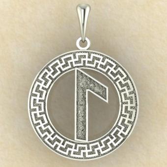 Руна «ЛАГУЗ» в солярном обережном круге