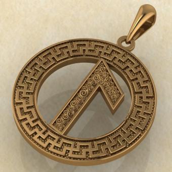 Руна «ЛАГУЗ» в солярном обережном круге