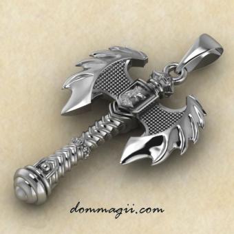 Оберег летучий топор из серебра