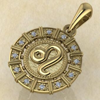 Лев золото с бриллиантами