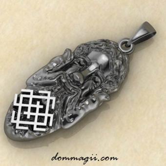 Славянский Оберег Личина бога Белобога из серебра