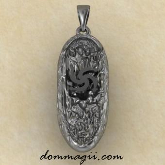 Лик бога Род из серебра