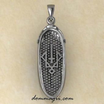 Славянский Оберег Личина бога Руевита из серебра