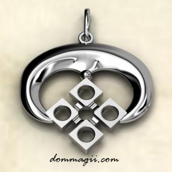 Оберег Лунница с Макошью малая из серебра