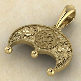 оберег Лунница с солнцем и луной из золота