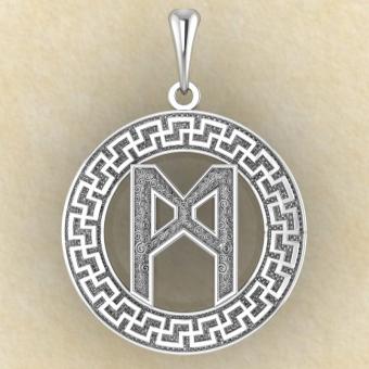 Скандинавская Руна «МАННАЗ» в солярном обережном круге
