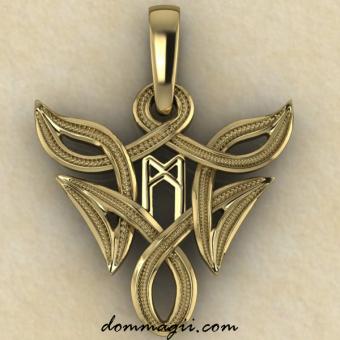 Амулет Манназ в бесконечной вязи золото