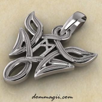 Серебряная подвеска-амулет «Манназ в вязи»