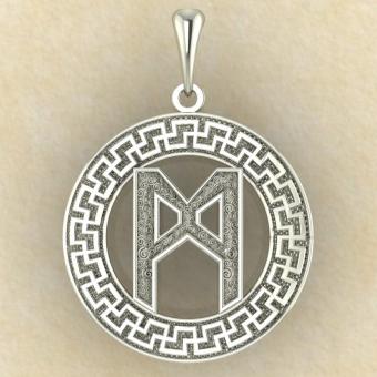 Руна «МАННАЗ» в солярном обережном круге