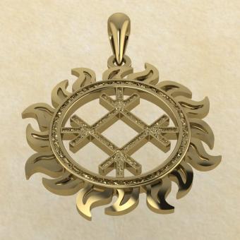 Славянский оберег Целебник из золота