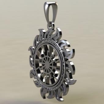 Черное солнце славянсий оберег из серебра