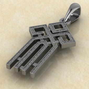 оберег Символ бога Чур из серебра