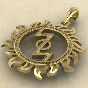 оберег Додола в солнце из золота