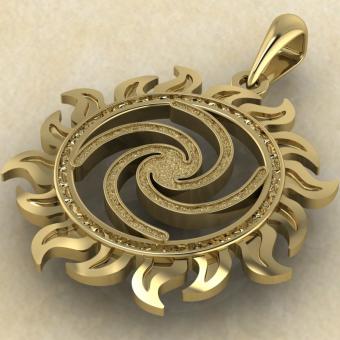 оберег Исток в солнце из золота