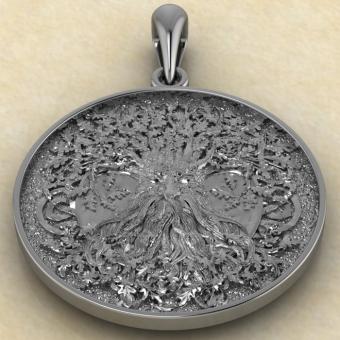 Оберег Лесной дух из серебра