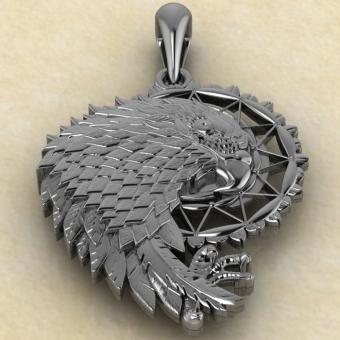 Амулет Ловец снов Орел из серебра