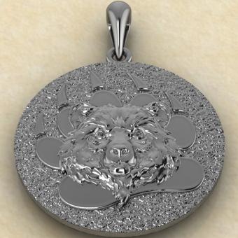 Оберег Медведь-печать Велеса из серебра