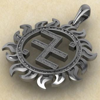 оберег Огневица в солнце из серебра