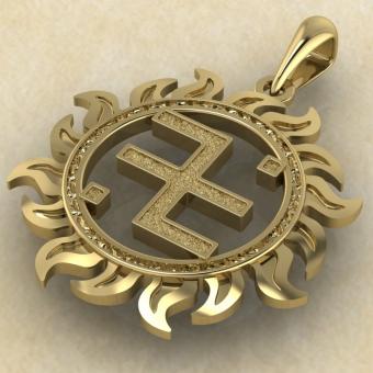 подвеска Огневица из  золота