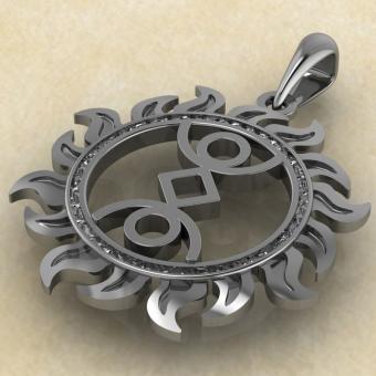 Купить Славянский оберег Радуница в солнце из серебра