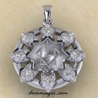 Славянский оберег Руевит из серебра