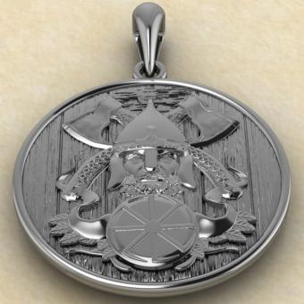 Оберег Славянский воин из серебра