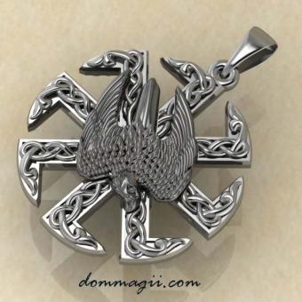 Коловрат с соколом серебро