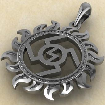 Славянский оберег Ведара из серебра