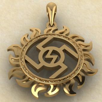 Подвеска Славянский оберг Ведара из золота