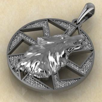 Волк в коловрате из серебра