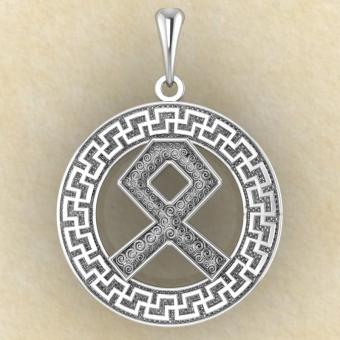 Скандинавская Руна «ОДАЛ» в солярном обережном круге