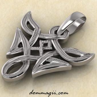 Серебряная подвеска-амулет «Одал в вязи»