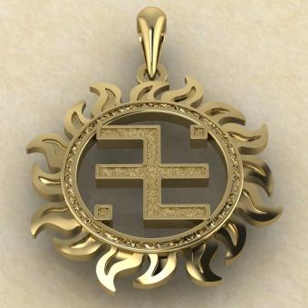 Славянский оберег Огневица из  золота