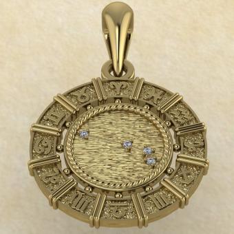 Знак зодиака Подвеска Овен золото с бриллиантами