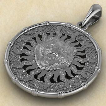 оберег печать Велеса медведь из серебра