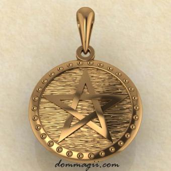 Подвеска Пентограмма из красного  золота