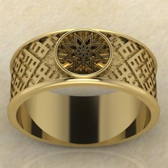 Славянский Перстень Алатырь щит золото