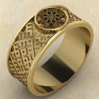 Перстень Алатырь щит золото