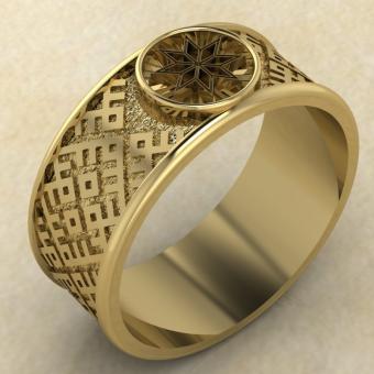 Славянский перстень Алатырь золото